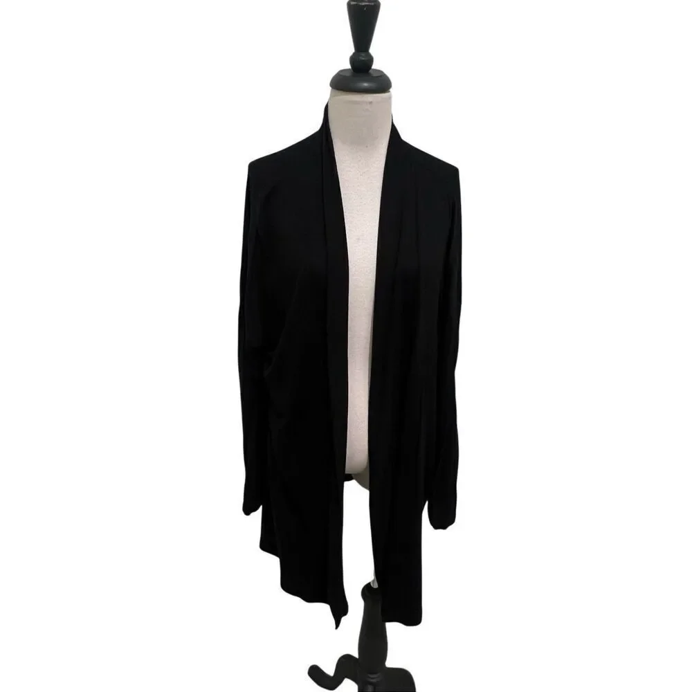 Soma As U R Women's Open Front Long Sleeve Drape Cardigan Sweater Black 2XL